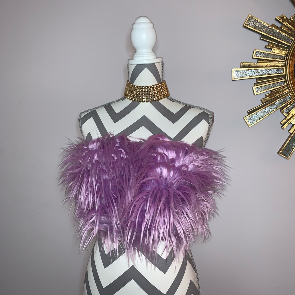 Chic Purple Feather Tube Top